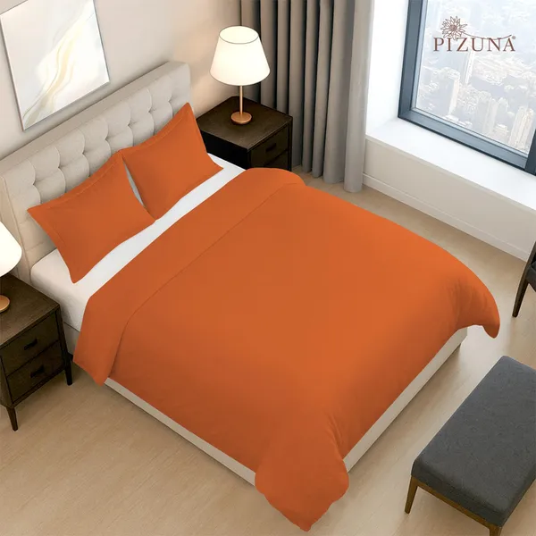 Cotton_Solid_Burnt_Orange_Double_Duvet_Cover