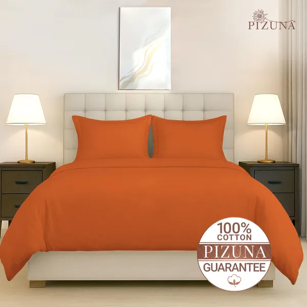 Cotton_Solid_Burnt_Orange_Double_Duvet_Cover