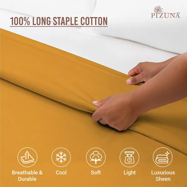 Cotton_Solid_Honey_Gold_Double_Duvet_Cover