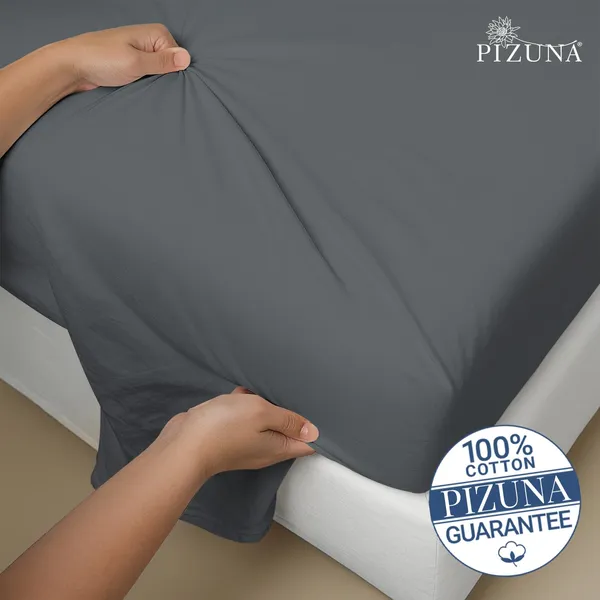 Cotton_Sateen_Solid_Dark_Grey_Super_King_Flat_Bedsheet_With_4_Pillow_Covers_(1000_Thread_Count)