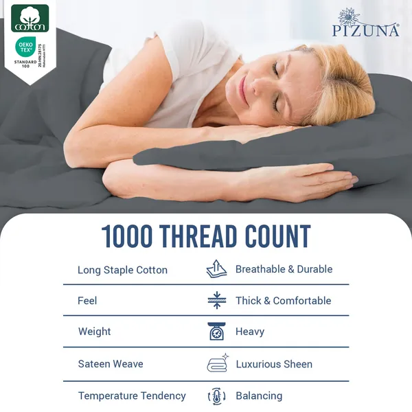Cotton_Sateen_Solid_Dark_Grey_Super_King_Flat_Bedsheet_With_4_Pillow_Covers_(1000_Thread_Count)