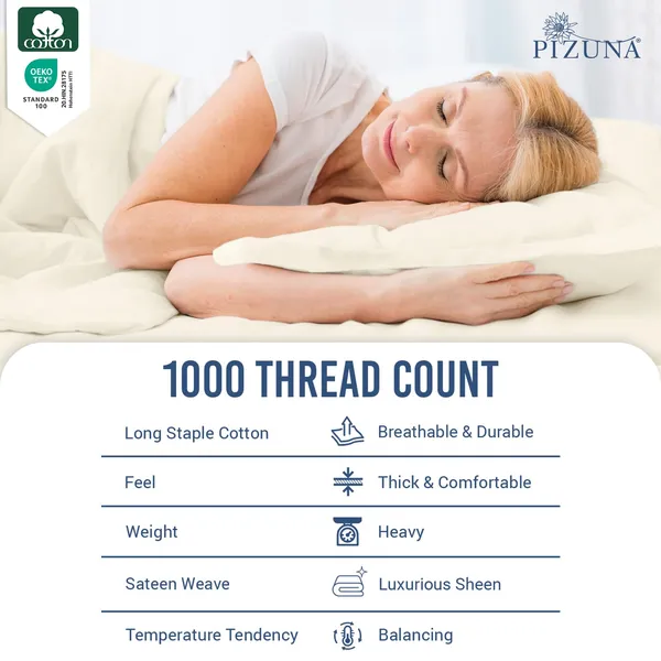 Pizuna_100%_Long_Staple_Cotton_Solid_New_Ivory_Super_King_Flat_Bedsheet_Set_(1000_Thread_Count)