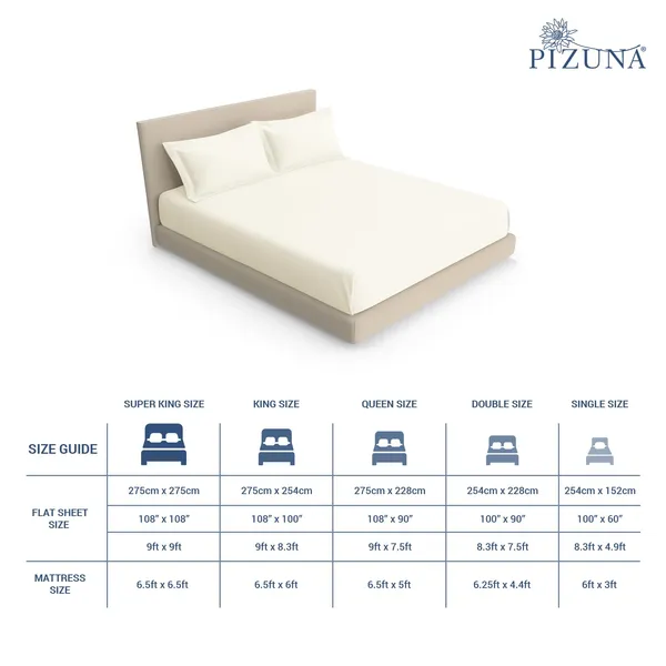 Pizuna_100%_Long_Staple_Cotton_Solid_New_Ivory_Super_King_Flat_Bedsheet_Set_(1000_Thread_Count)