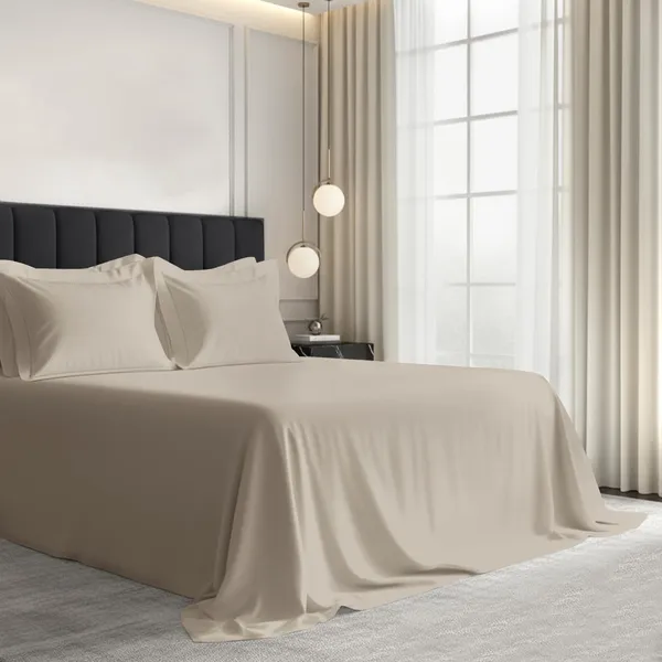 Cotton_Sateen_Solid_Simply_Taupe_Super_King_Flat_Bedsheet_With_4_Pillow_Covers_(1000_Thread_Count)