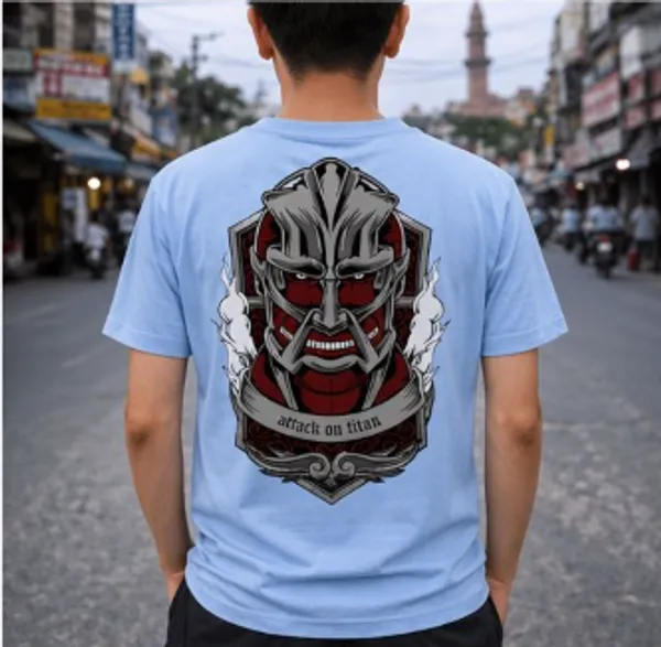 Light_Blue_Attack_On_Titan_Colossal_Titan_Face_Graphic_T-Shirt_For_Men
