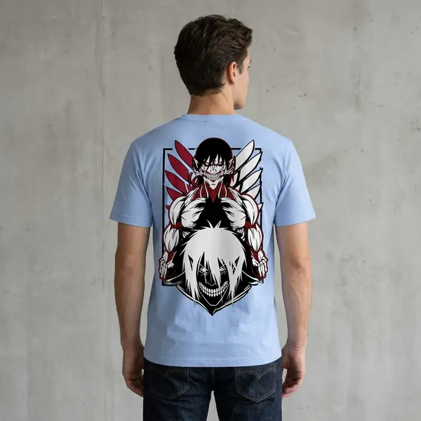 Light_Blue_Anime_Character_Graphic_Print_T-Shirt_For_Men