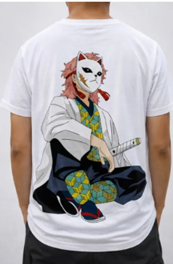 White_Anime_Character_Print_T-Shirt_For_Men