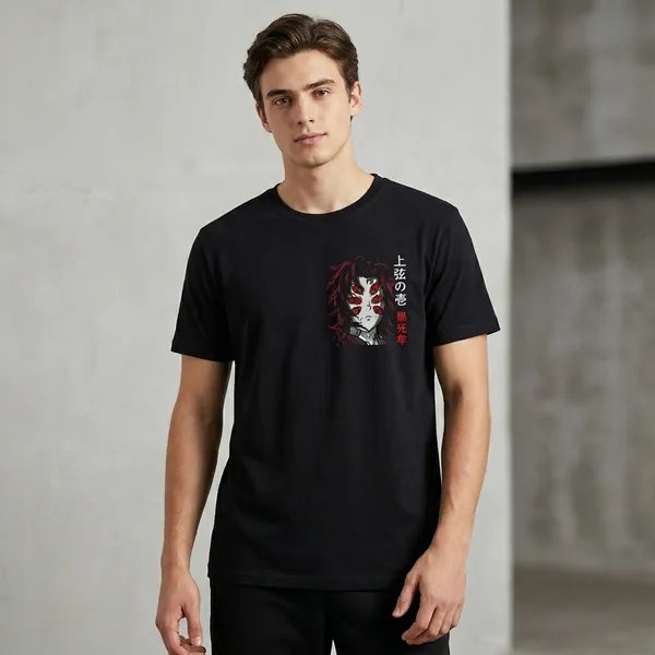 Black_Anime_Character_Print_T-Shirt_-_Left_Chest_Design_For_Men