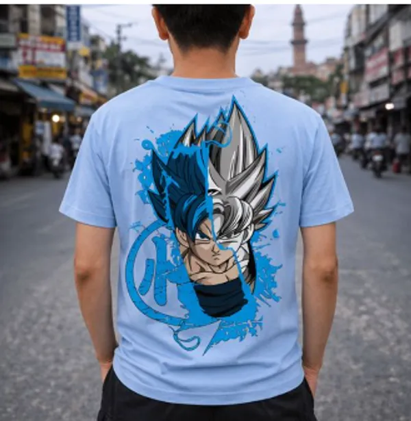 Light_Blue_Anime_Dragon_Ball_Z_Vegeta_Graphic_Print_T-Shirt_For_Men