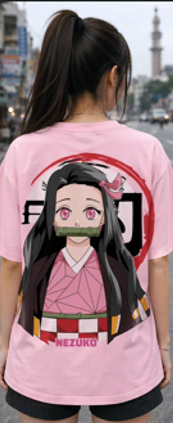 Pink_Nezuko_Kamado_Anime_Printed_T-Shirt_For_Women