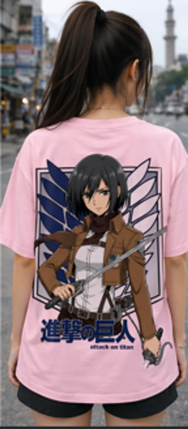 Pink_Attack_On_Titan_Mikasa_Ackerman_Anime_T-Shirt_For_Women