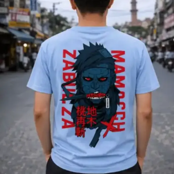 Light_Blue_Mamochi_Zabuza_Anime_Character_Graphic_Printed_T-Shirt_For_Men