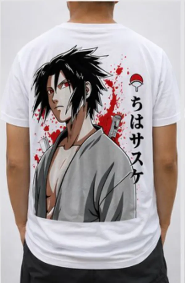 White_Uchiha_Sasuke_Anime_Graphic_Print_T-Shirt_For_Men