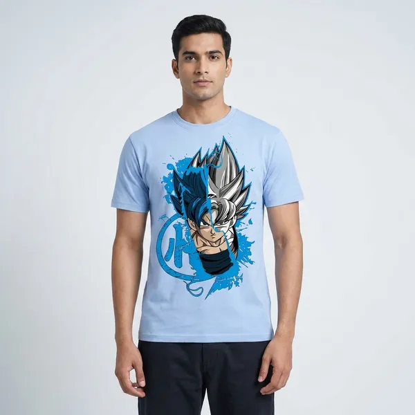 Light_Blue_Anime_Dragon_Ball_Z_Vegeta_Graphic_Print_T-Shirt_For_Men