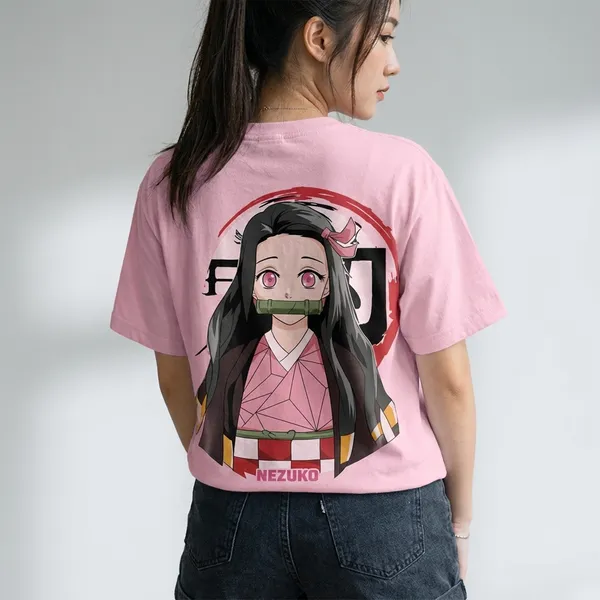 Pink_Nezuko_Kamado_Anime_Printed_T-Shirt_For_Women