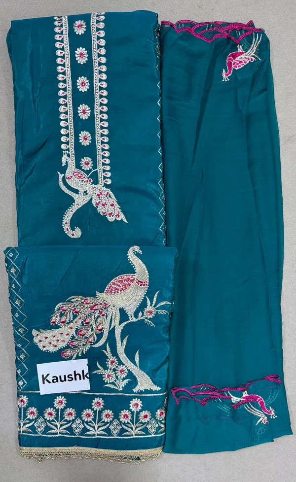 Teal_Cotton_Unstiched_Suit_Set_For_Women
