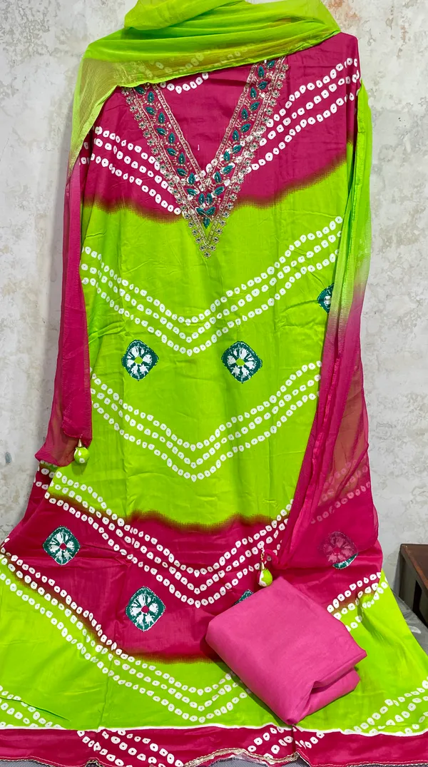 Green_Cotton_Unstiched_Suit_Set_For_Women