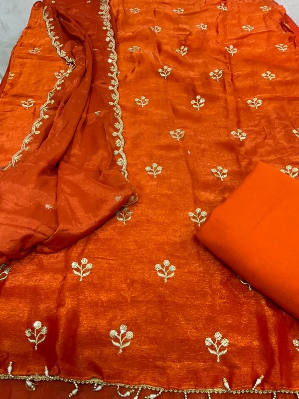 Orange_Cotton_Unstiched_Suit_Set_For_Women