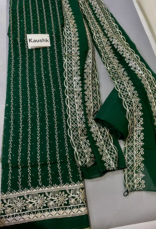 Dark_Green_Cotton_Unstiched_Suit_Set_For_Women