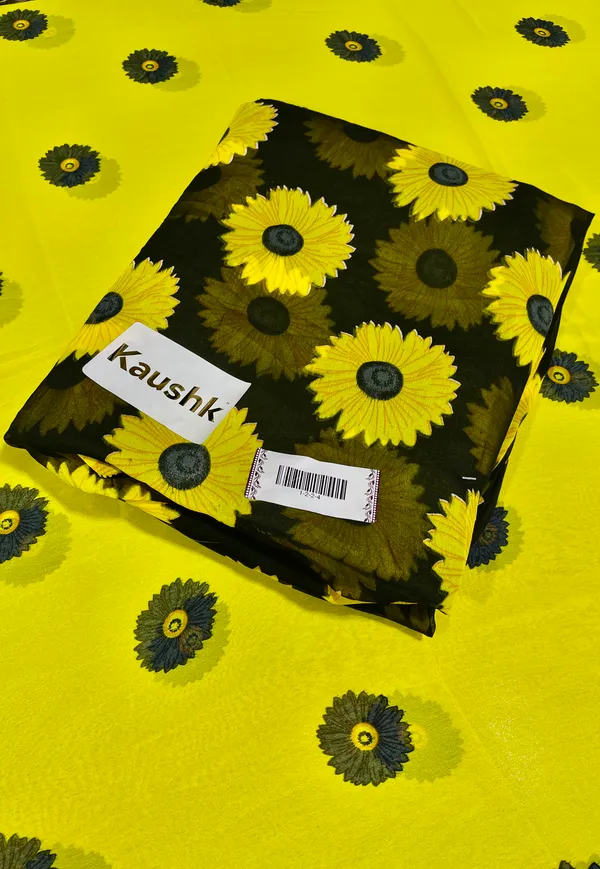 Yellow_And_Black_Cotton_Unstiched_Suit_Set_For_Women
