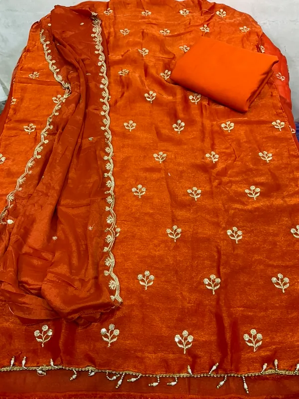Orange_Cotton_Unstiched_Suit_Set_For_Women