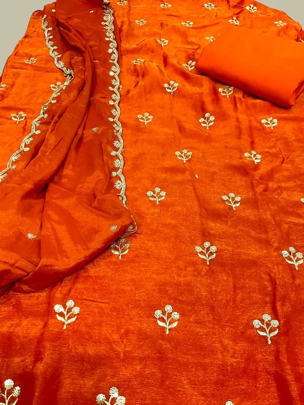 Orange_Cotton_Unstiched_Suit_Set_For_Women