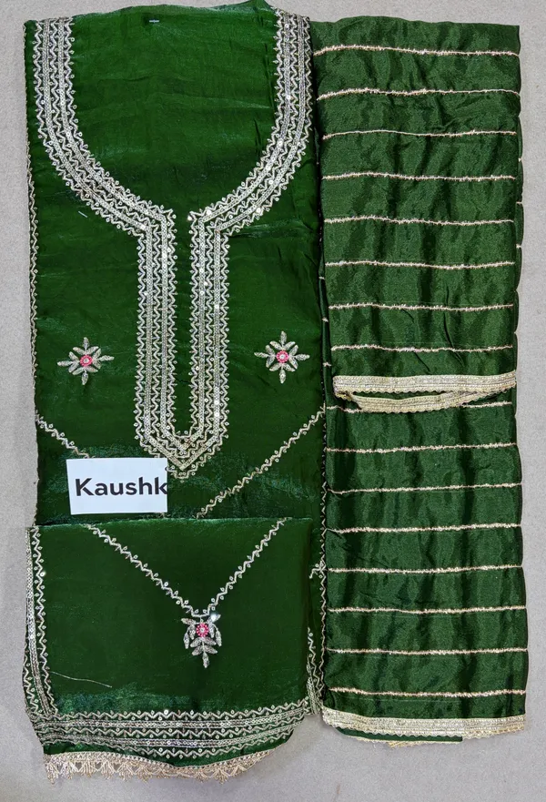 Dark_Green_Cotton_Unstiched_Suit_Set_For_Women