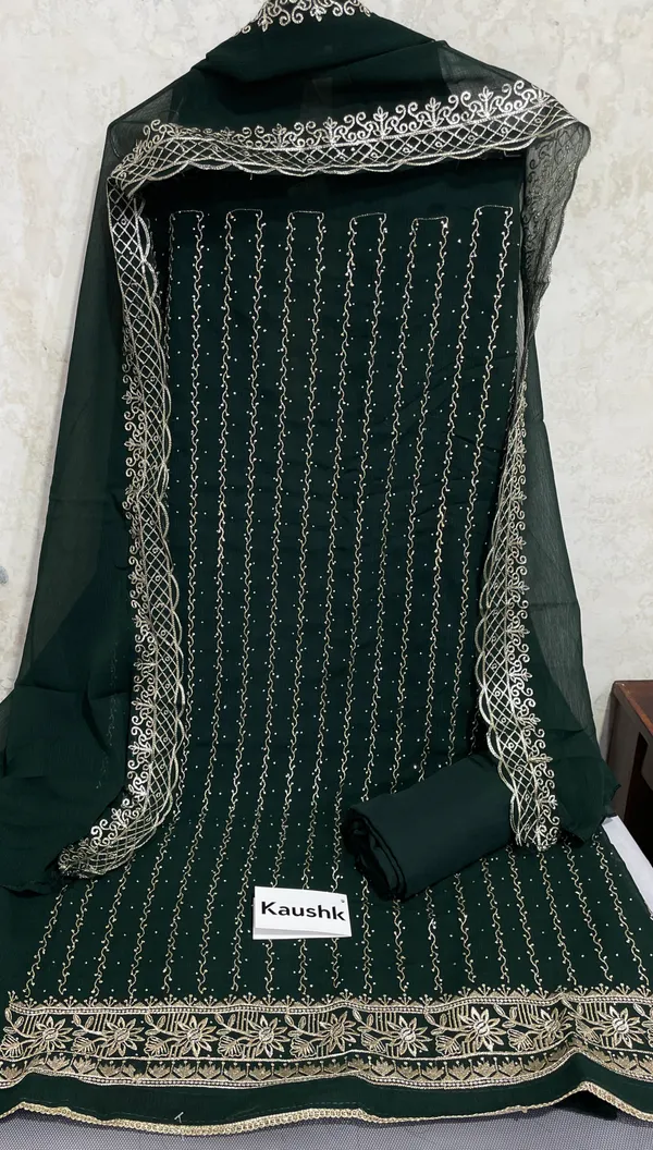 Dark_Green_Cotton_Unstiched_Suit_Set_For_Women