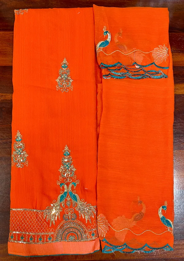 Orange_Cotton_Unstiched_Suit_Set_For_Women