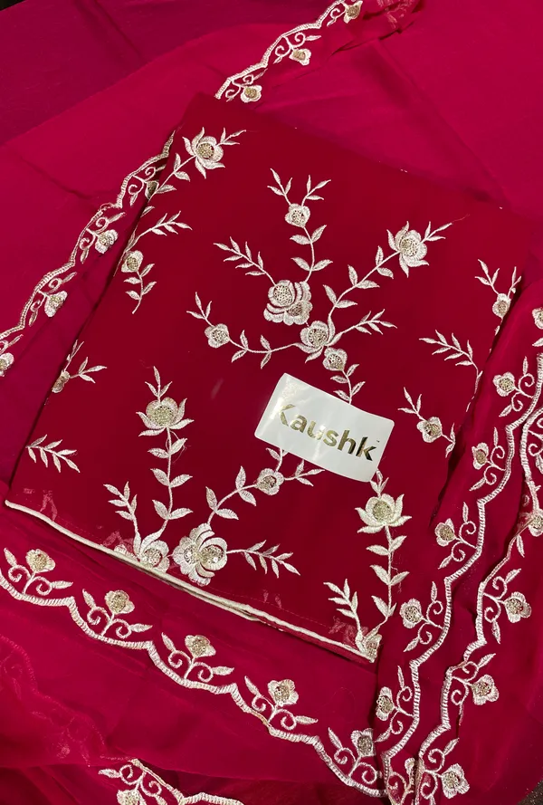 Red_Cotton_Unstiched_Suit_Set_For_Women