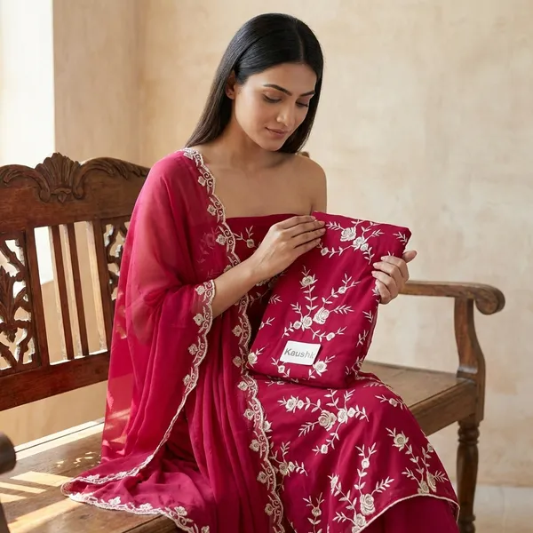 Red_Cotton_Unstiched_Suit_Set_For_Women