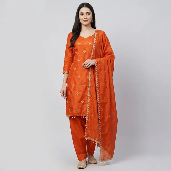 Orange_Cotton_Unstiched_Suit_Set_For_Women