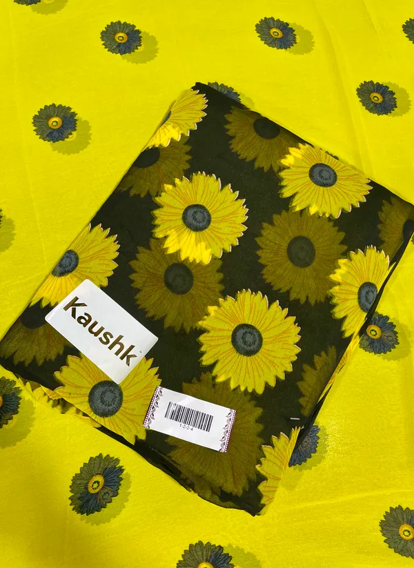 Yellow_And_Black_Cotton_Unstiched_Suit_Set_For_Women