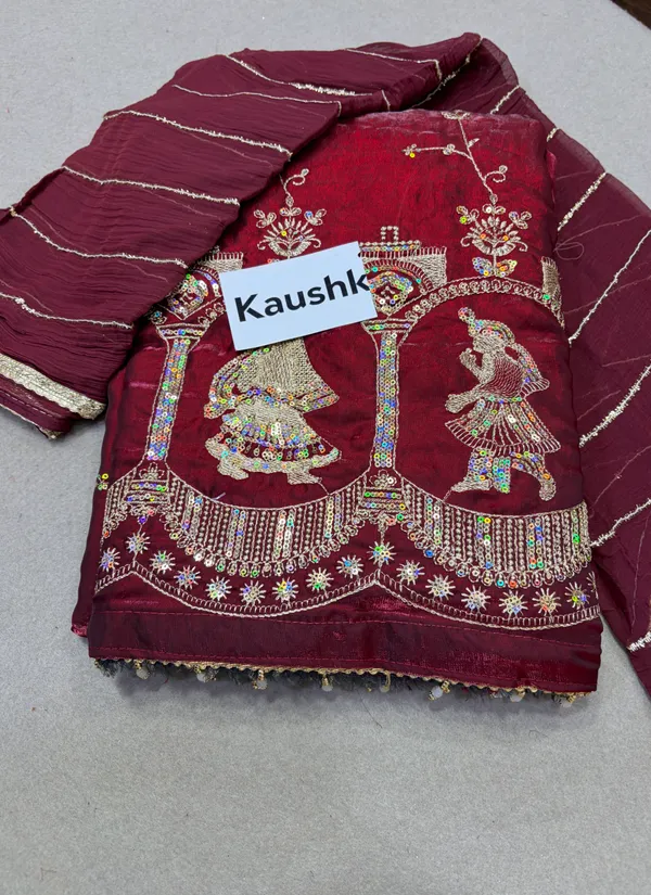 Red_Cotton_Unstiched_Suit_Set_For_Women