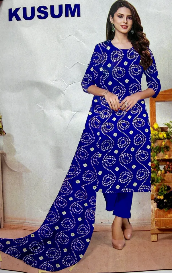 Blue_Cotton_Unstiched_Suit_Set_For_Women