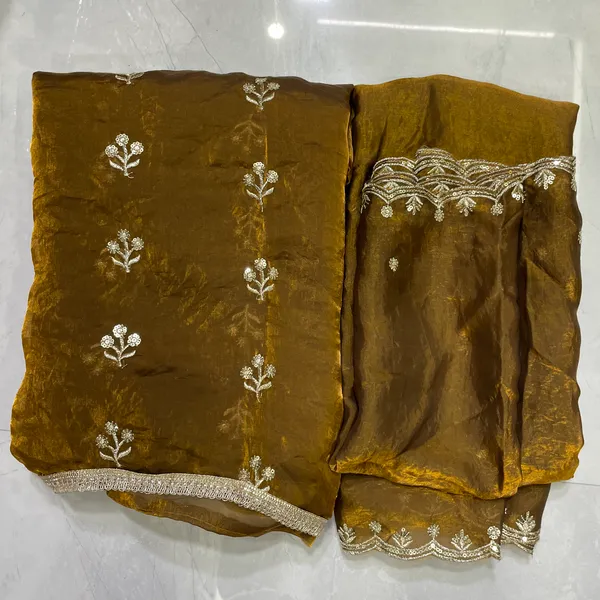Brown_Cotton_Unstiched_Suit_Set_For_Women