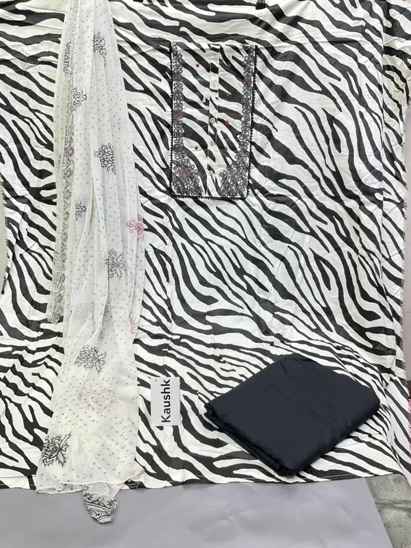 Black_And_White_Cotton_Unstiched_Suit_Set_For_Women