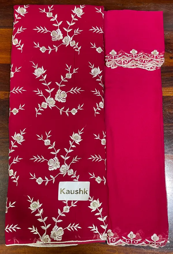 Red_Cotton_Unstiched_Suit_Set_For_Women