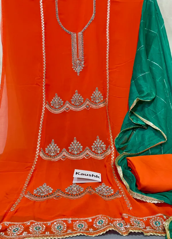 Red_Cotton_Unstiched_Suit_Set_For_Women
