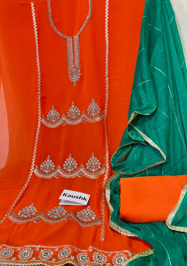 Red_Cotton_Unstiched_Suit_Set_For_Women