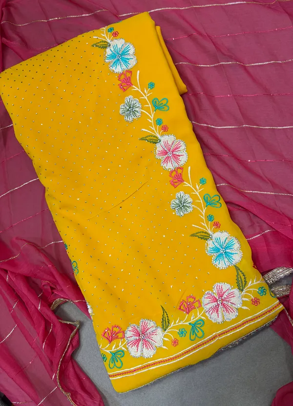 Yellow_Cotton_Unstiched_Suit_Set_For_Women