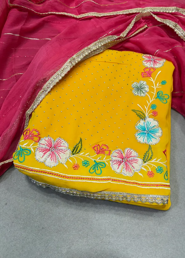 Yellow_Cotton_Unstiched_Suit_Set_For_Women