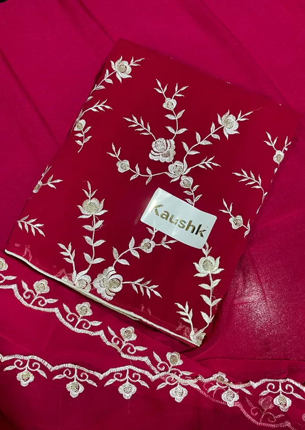 Red_Cotton_Unstiched_Suit_Set_For_Women