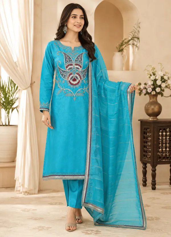 Sky_Blue_Cotton_Unstiched_Suit_Set_For_Women