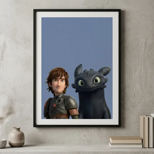 Hiccup_x_Dragon_||_Cartoon_Poster