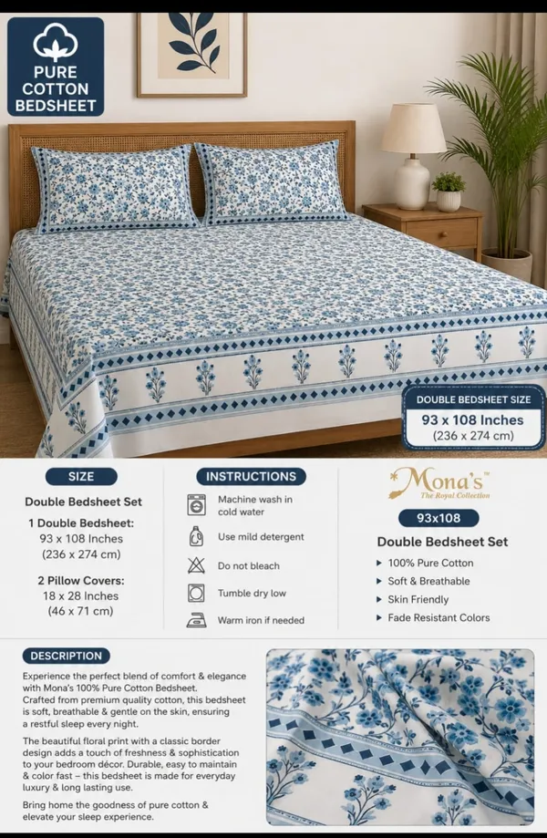 100_%_Pure_Cotton_Premium_Bedsheet_Dimension