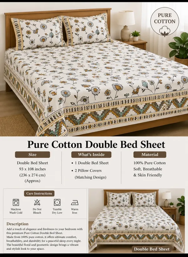 100_%_Pure_Cotton_Premium_Bedsheet_Dimension