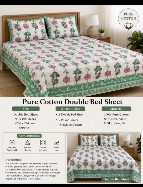 100_%_Pure_Cotton_Premium_Bedsheet_Dimension