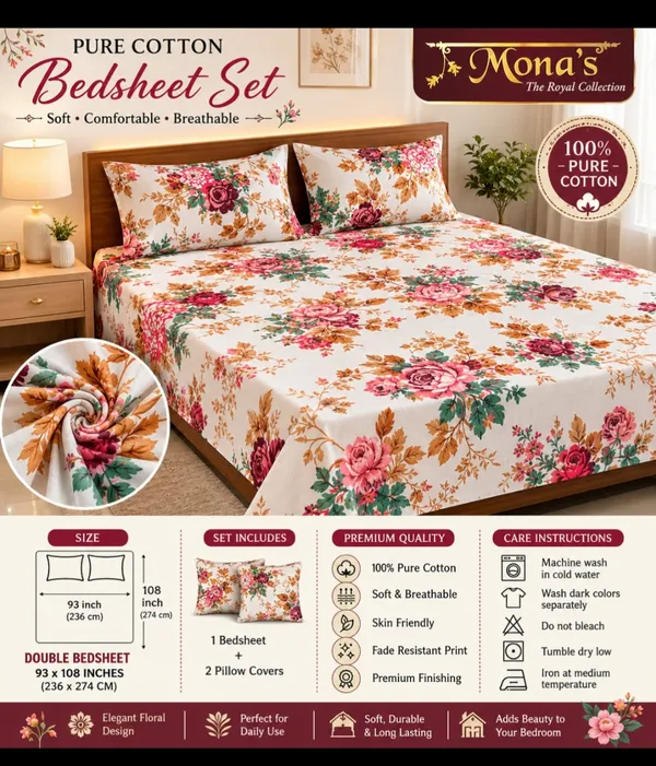 100_%_Pure_Cotton_Premium_Bedsheet_Dimension