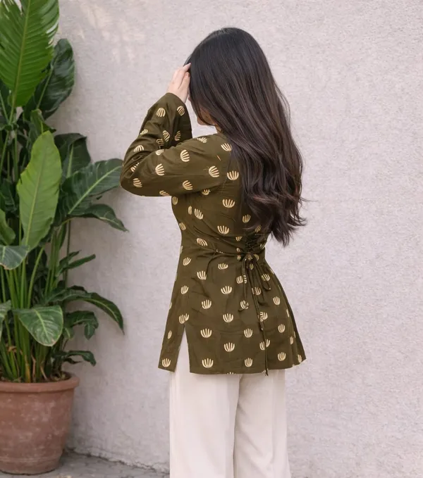 Olive_Green_Printed_Tunic_With_Bell_Sleeves_For_Women